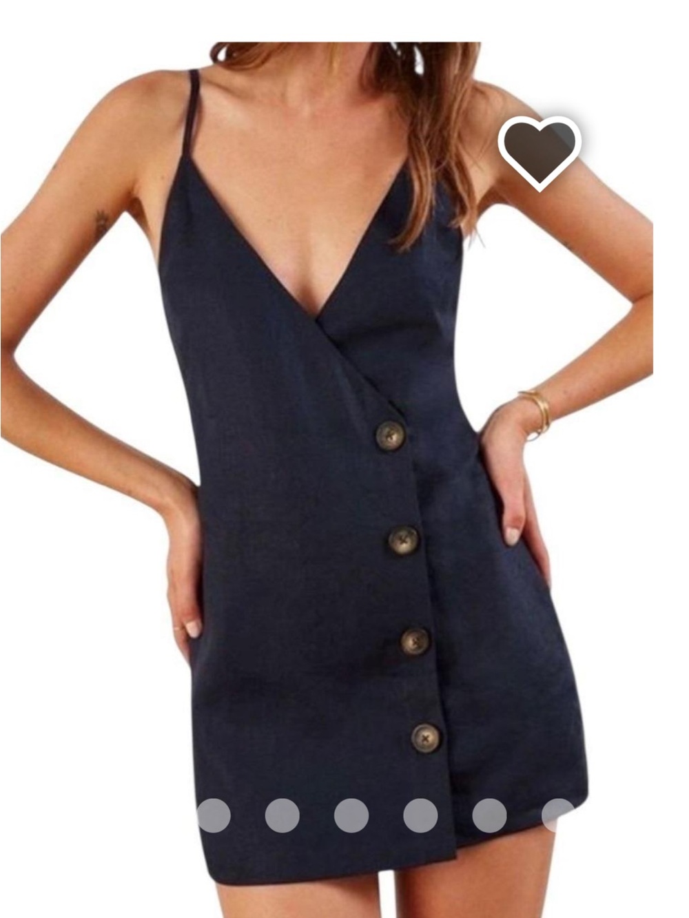 Reformation Black Button-Front V-Neck Cami